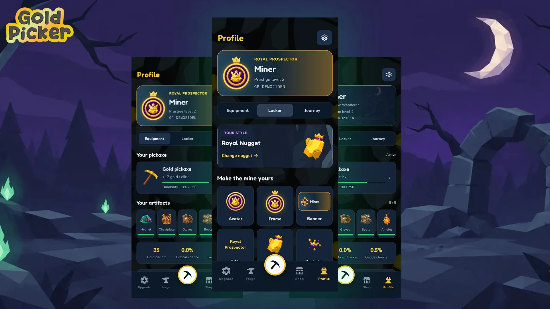 Demonstration of the Gold Picker 2.1.0 profile and locker